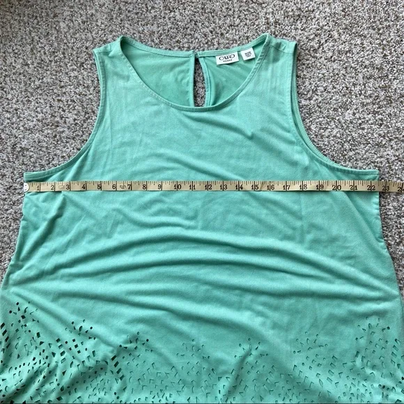 CATO Green Cutout Tank Top NWT Plus Size - Picture 5 of 6